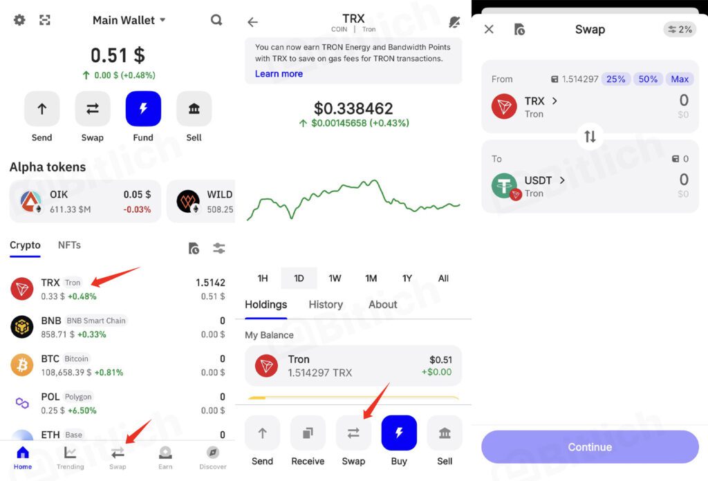Built-in Swap Trust Wallet