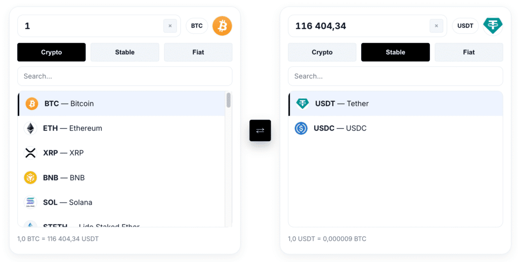 Cryptocurrency converter